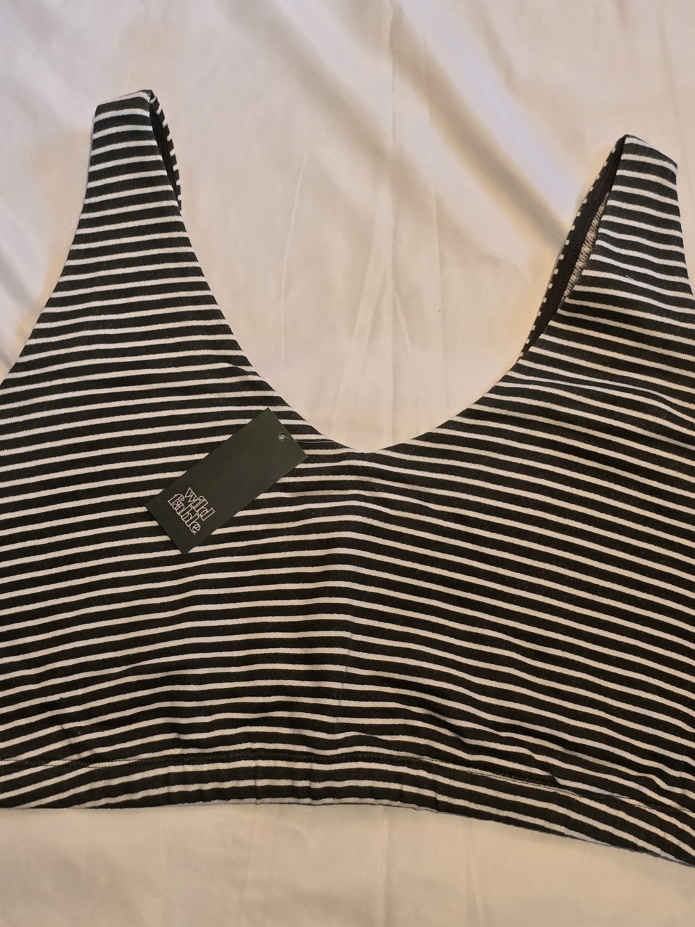 Striped Black and White Bralette Top Wild Fable size 2X
